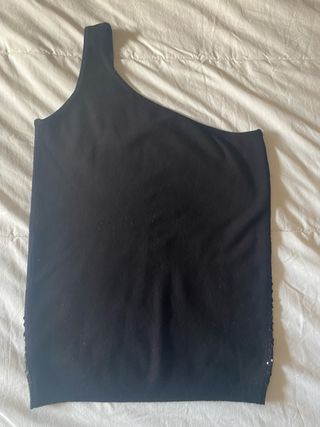 Top Bershka lentejuelas un hombro S