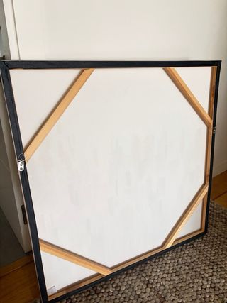 Lienzo abstracto dorado y gris