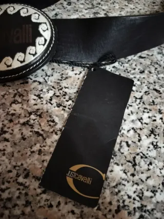 Cintura Just Cavalli Pelle Nera Made in Italy