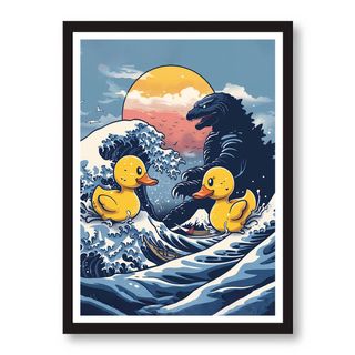 Godzilla & Ducks poster/cuadro