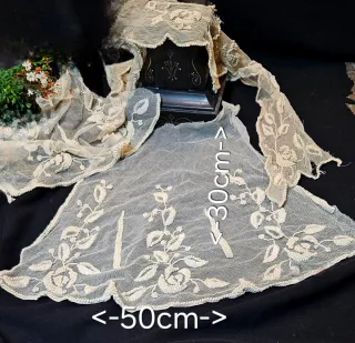 Encaje antiguo Francia 1900 bordado tul