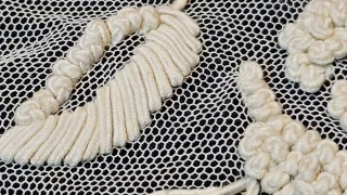 Encaje antiguo Francia 1900 bordado tul