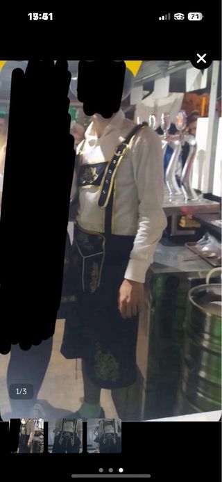 Disfraz tirolés negro y dorado