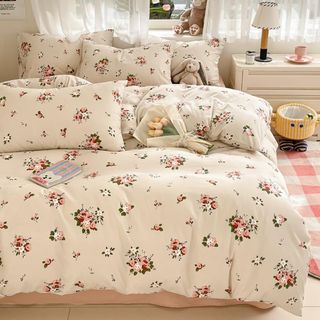 Ropa de cama de 135 x 200 cm, diseño a cuadros, co