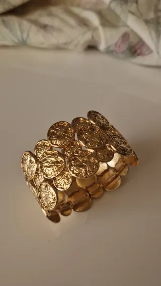 Bracciale elastico artigianale dorato