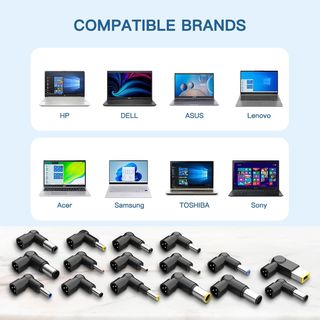 Cargador Universal Portátil 90W, Adaptador AC Comp