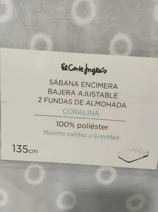 Juego Sábanas Coralina Cama 135 Gris/Blanco