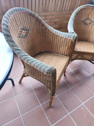 Sillas de mimbre para interior/exterior