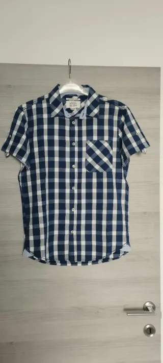 Camicia uomo quadri blu e bianchi
