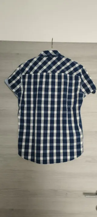Camicia uomo quadri blu e bianchi