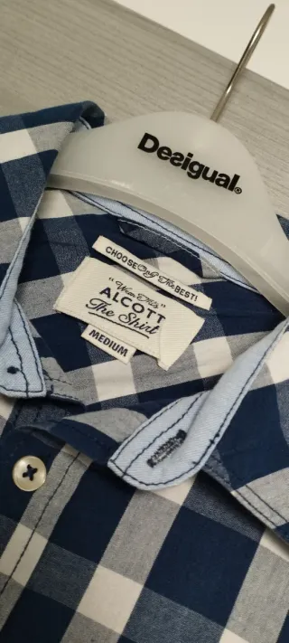 Camicia uomo quadri blu e bianchi