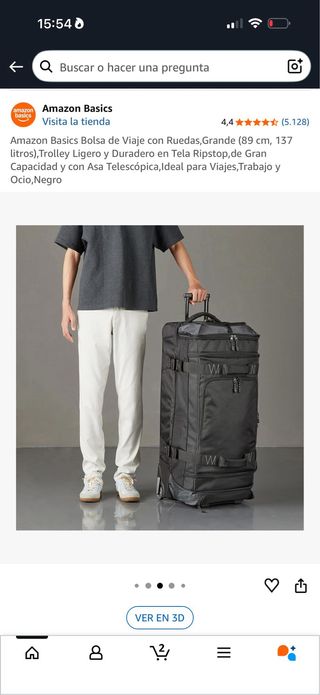 Amazon Basics Bolsa de Viaje Grande con Ruedas