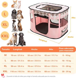 ALLSOPETS Parque para Perros y Gatos Plegable, Jau