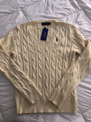 Jersey Polo Ralph Lauren Cable Knit Amarillo