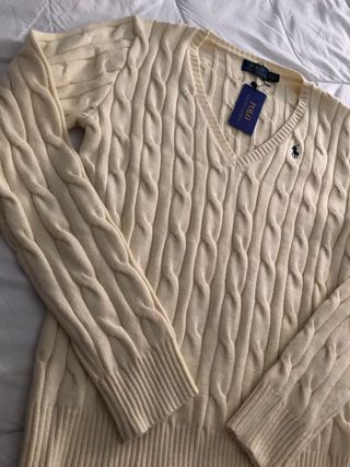 Jersey Polo Ralph Lauren Cable Knit Amarillo