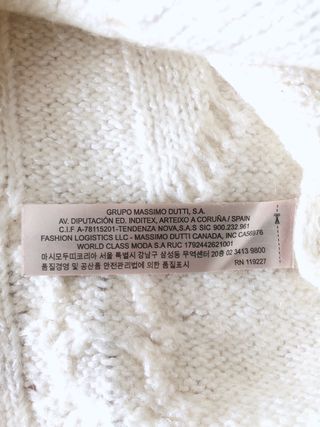 Jersey Massimo Dutti Blanco Punto Trenzado