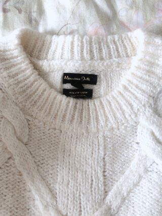 Jersey Massimo Dutti Blanco Punto Trenzado