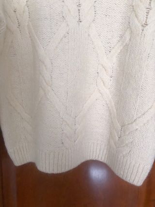 Jersey Massimo Dutti Blanco Punto Trenzado