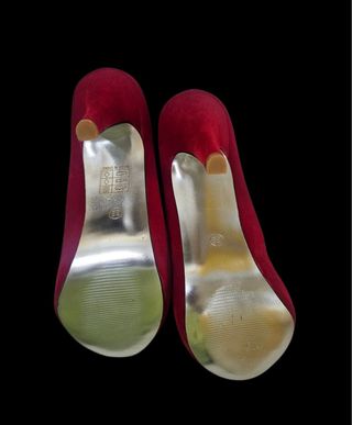 Zapatos tacon terciopelo rojo Lady Pretty nuevo