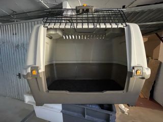 Transportín para mascotas beige y marrón