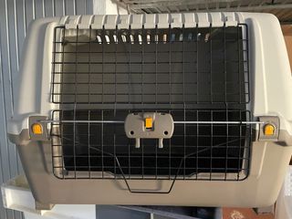 Transportín para mascotas beige y marrón