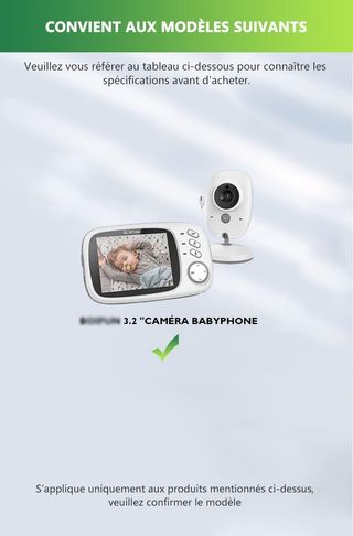 Cargador para BOIFUN 3.2"Babyphone Camera, adaptad