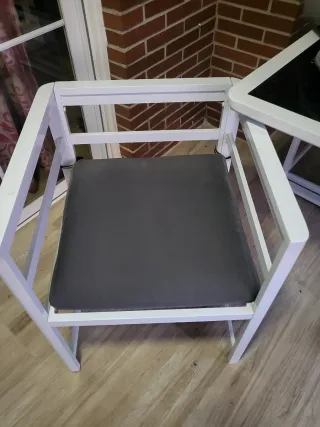 Tavolo da Terrazza in Ferro Bianco e Cristallo