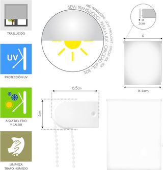 Blindecor Ara | Estor enrollable translúcido liso