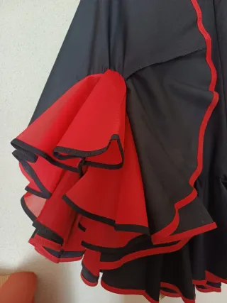 Falda Flamenco Niña Negra y Roja