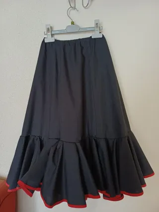 Falda Flamenco Niña Negra y Roja
