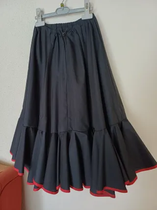 Falda Flamenco Niña Negra y Roja