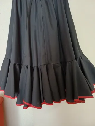Falda Flamenco Niña Negra y Roja