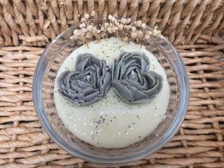 Vela decorativa flores corazón cristal