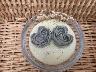 Vela decorativa flores corazón cristal