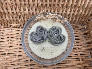 Vela decorativa flores corazón cristal