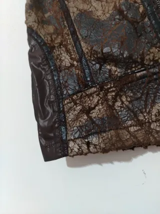 Minigonna marrone fantasia turchese