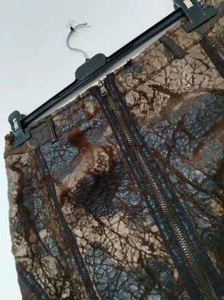 Minigonna marrone fantasia turchese