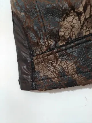 Minigonna marrone fantasia turchese