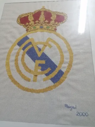 Cuadro Real Madrid Bordado
