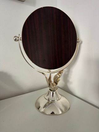 Espejo tocador Art Nouveau cisne metal plat