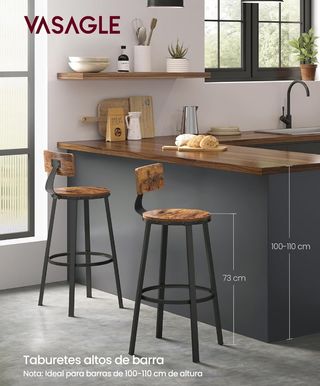 VASAGLE Taburete Alto de Bar