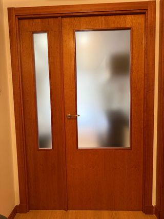 Puertas de madera con cristal.
