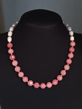 Collana perle e rodonite