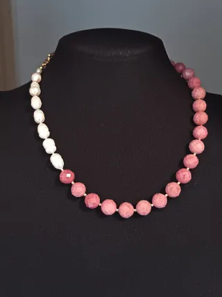 Collana perle e rodonite