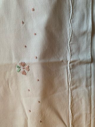 2 federe ricamate a mano cotone di una volta