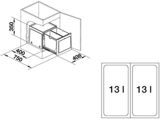 BLANCO 517468 Secchi Portarifiuti Differenziata