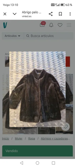 Chaqueta piel sintética marrón