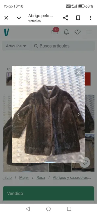 Chaqueta piel sintética marrón