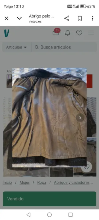 Chaqueta piel sintética marrón