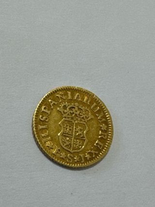½ Escudo Felipe V 1744 Oro